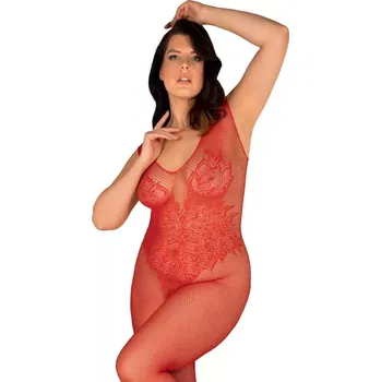 Body Žhavé body N112 bodystocking red XL/XXL - Obsessive XL/XXL Červená