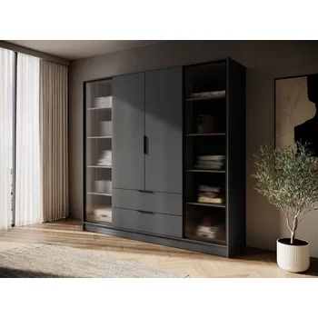 Šatní skříň Kombinovaná šatní skříň 206 cm COSIMA - grafitová