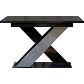 Jídelní stůl Rozkládací jídelní stůl NIKOS - černý lesk / kámen