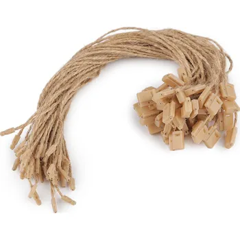 Náramek Šňůrka na visačku jutová s pojistkou, velké, režná přírodní