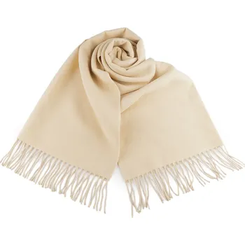 Šála Zimní šála / pléd s třásněmi 65x180 cm, střední, 6 ecru