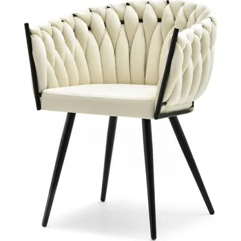 Jídelní židle Čalouněná jídelní židle ALMA - smetanová / černá