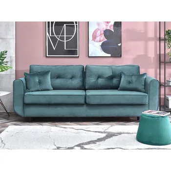 Pohovka Rozkládací pohovka LALESKA - tyrkysová / černá