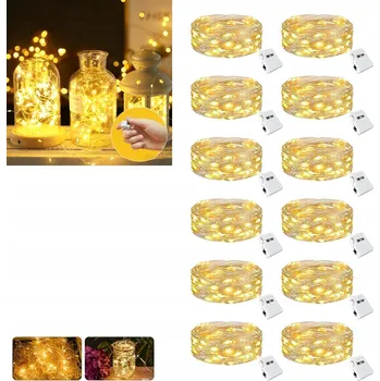 Vánoční dekorace VÁNOČNÍ OSVĚTLENÍ NA STROMEČEK LED 20 KS NA DRÁTKU BATERIE teplá bílá 200 CM