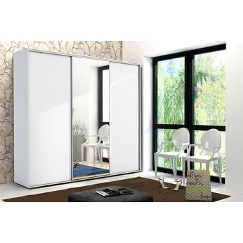 Šatní skříň Třídveřová šatní skříň 250/215 LEONARDO - bílá