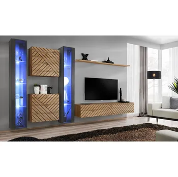 Obývací stěna Obývací stěna RIONATA 16 - grafit / dub wotan