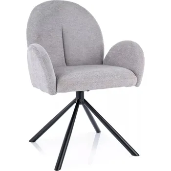 Jídelní židle Čalouněná otočná židle SAKURA - šedá / černá