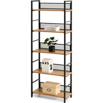 regál Úzký policový regál JANKO - dub / černý