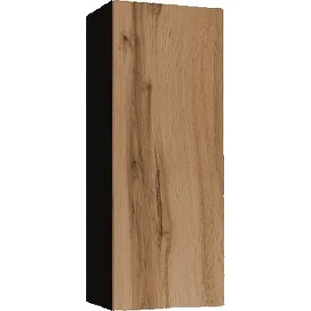 Policová skříň Závěsná skříňka ASHTON - černá / dub wotan