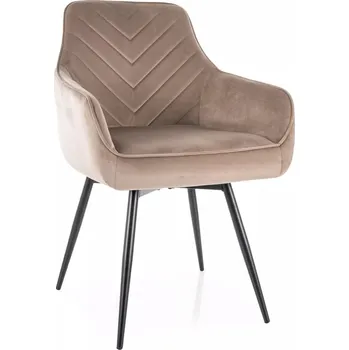 Jídelní židle Čalouněná jídelní židle ADONIRA - tmavě béžová / černá