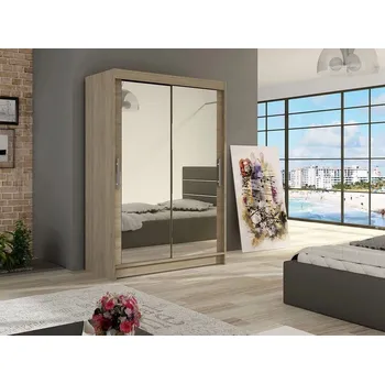 Šatní skříň Úzká šatní skříň 120 cm se zrcadlem GASPARA 7 - dub sonoma