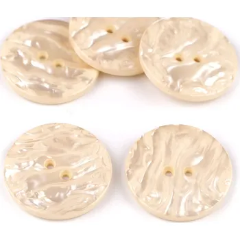 Knoflík Knoflík perleťový velikost 60", střední, 19 krémová světlá perleť