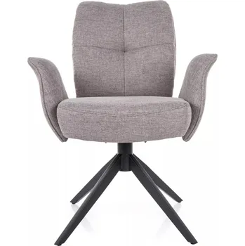 Jídelní židle Čalouněná otočná židle SONYA - šedá / černá