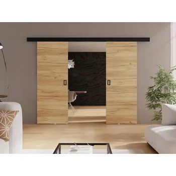 Interiérové dveře Posuvné dvoukřídlé interiérové dveře SANITA 3 - 132 cm, dub zlatý