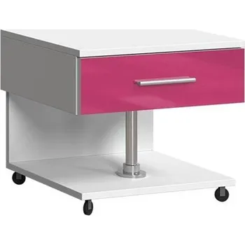 Noční stolek Noční stolek do dětského pokoje RENI - bílý / růžový