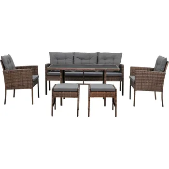 Zahradní sestava Sestava zahradního nábytku ARIANA - hnědá / šedá