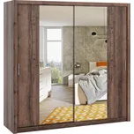 Šatní skříň 220 cm se zrcadlem CORTLAND 5 - dub monastery