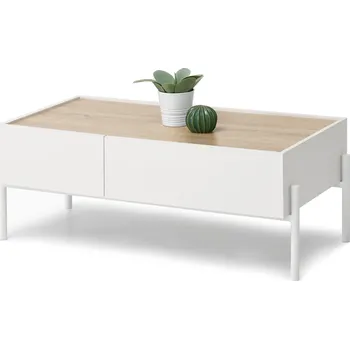 Konferenční stolek Konferenční stolek TOMAN se šuplíky - bílý / dub sonoma