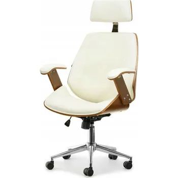 Kancelářská židle EVALISA - ořech / krémová / chrom