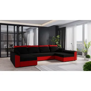 Sedací souprava Rozkládací sedací souprava do U PARI - černá / červená