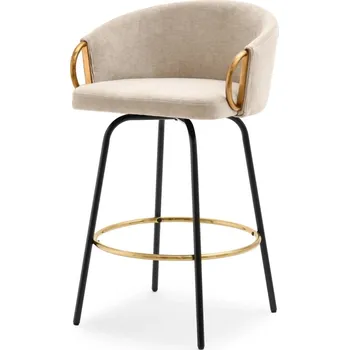 Barová židle Barová židle FINBAR - krémová / černá / zlatá