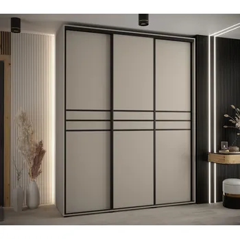 Šatní skříň Šatní skříň INDIRA 10 - 200/45 cm, kašmír / černá