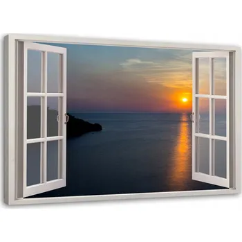 Obraz OBRAZ DO LOŽNICE OKNO DO ZÁTOKY PLÁTNO 60x40