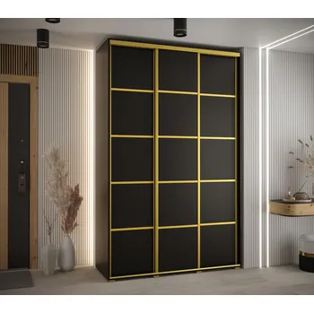 Šatní skříň Šatní skříň YVONA 4 - 160/45 cm, černá / zlatá