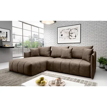 Sedací souprava Elegantní rohová sedačka ALBERTINA - hnědá