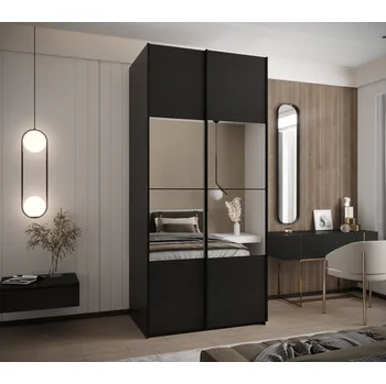 Šatní skříň Dvoudveřová skříň SAMARA 4 - 120 cm, černá / černá