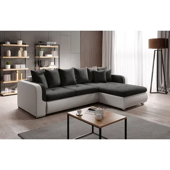 Sedací souprava Rohová sedací souprava DAFNI MINI - bílá / černá, pravý roh