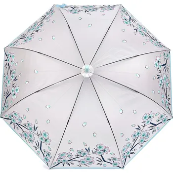 Deštník Dámský / dívčí vystřelovací deštník květy, velké, 3 modrá pomněnková květy