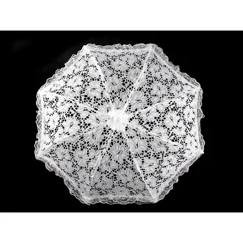 Deštník Svatební krajkový deštník mini pro družičky, velké, 2 Off White