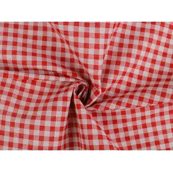 Bavlněná metráž / imitace lnu hrubší, kanafas, střední, 1 červená