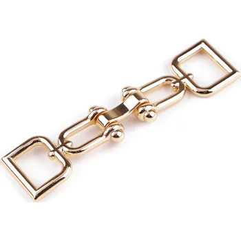 Ozdobné zapínání, průvlek 15 mm, velké, 3 zlatá klasik