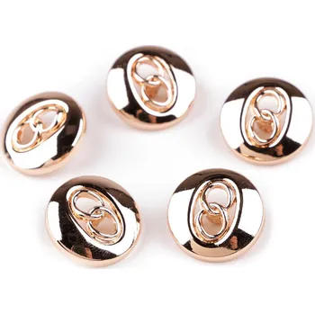 Knoflík Kovový knoflík velikost 28"; 36", střední, 4 (36") růžové zlato