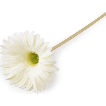 umělá květina Umělá gerbera dlouhá, střední, 1 krémová světlá