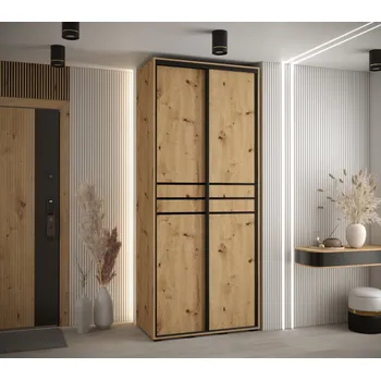 Šatní skříň Šatní skříň YVONA 10 - 110/45 cm, dub artisan / černá