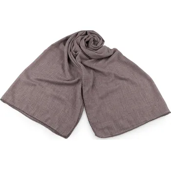 Letní šátek / šála s ozdobným lemem 70x160 cm, střední, 3 béžová tmavá