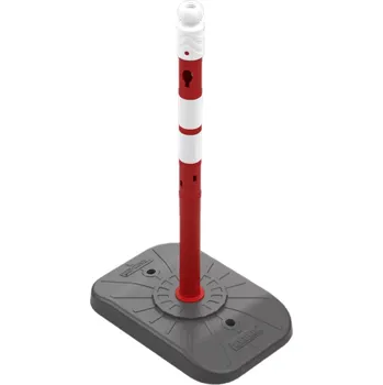 Plotový sloupek Červeno-bílý plastový (PPC) dopravní výstražný sloupek FLOMA WP12 - průměr 6,3 cm, výška 100 cm