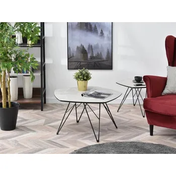 Konferenční stolek Konferenční stolek ANIEL - šedý mramor / černý