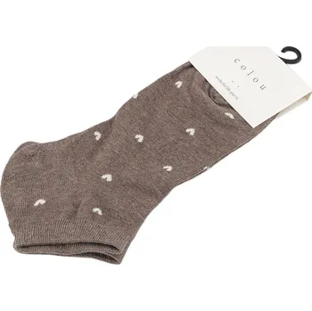 Dámské ponožky Dámské / dívčí bavlněné ponožky kotníkové, velké, 9 béžová tmavá srdce
