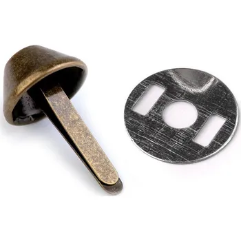 Dvounožkový hřeb / kovové nožičky na kabelky Ø12 mm, střední, 3 staromosaz