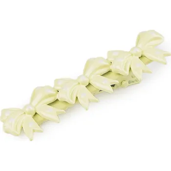 Náramek Kovová sponka do vlasů mašle, listy, střední, 2 žlutá nejsv. mašle