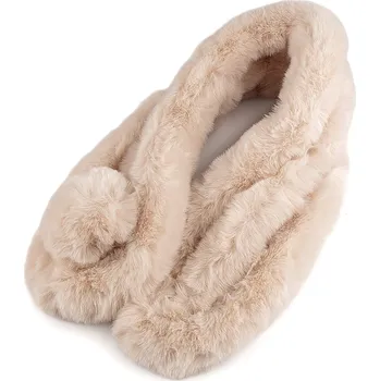 Šála Kožešinová šála 15x75 cm, velké, 1 béžová světlá