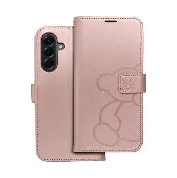 Pouzdro na mobilní telefon Pouzdro MEZZO Book pro SAMSUNG A56 5G teddy bear zlaté růžové - OEM + zdarma možnost vyzkoušet a vrátit zboží do 30 dní