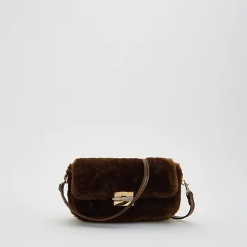 Kabelka Reserved - Kabelka z umělé kožešiny - hnědá - 659FC-88X - 659FC-88X-ONE
