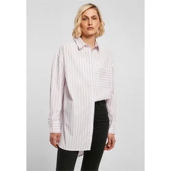 Dámská košile Ladies Oversized Stripe Shirt - white/lilac XS