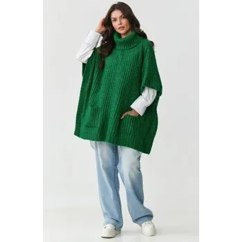 Dámský svetr Pončo Makadamia S160 zelené Zelená One size