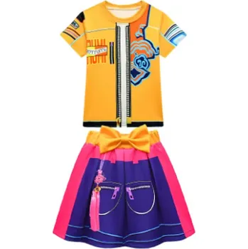 KPop Demon Hunters (Lovkyně démonů) Dívčí cosplay kostým KPop Demon Hunters (Huntrix) - Rumi, Zoey a Mira Varianta: 3271 Set 01 - Rumi, Velikost: 160